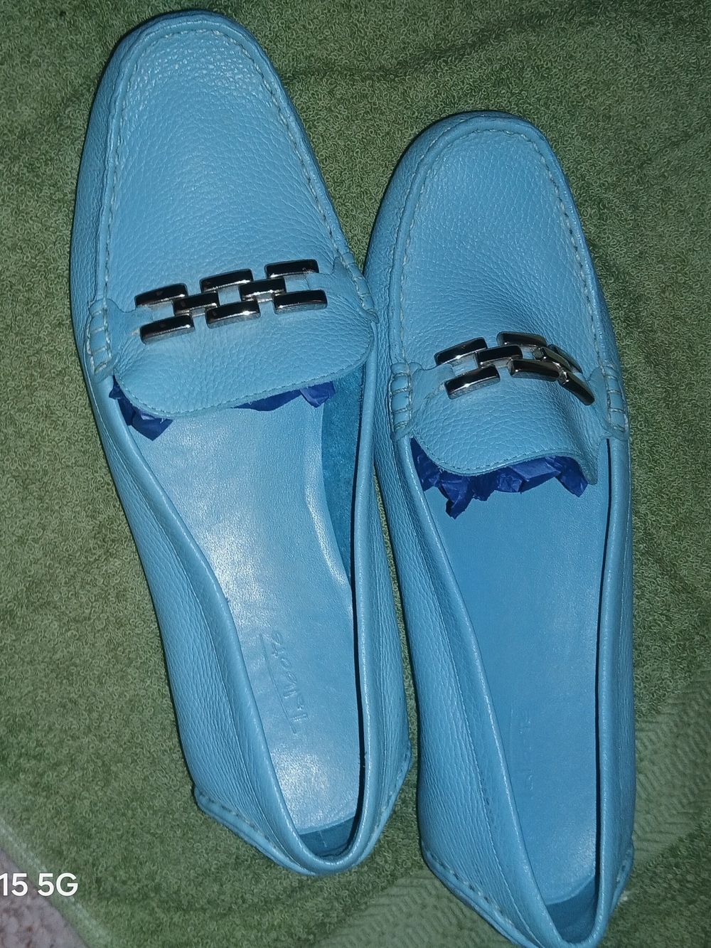 🐦 Talbots Women's Sky Blue Genuine Leather Loafers
